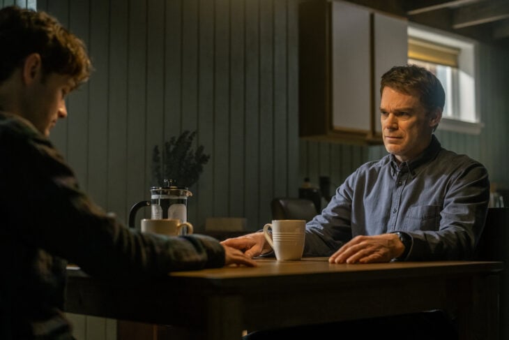 Dexter: Resurrection Season 1 Episode 5, "Murder Horny" - (l-r) Jack Alcott as Harrison Morgan and Michael C. Hall as Dexter Morgan