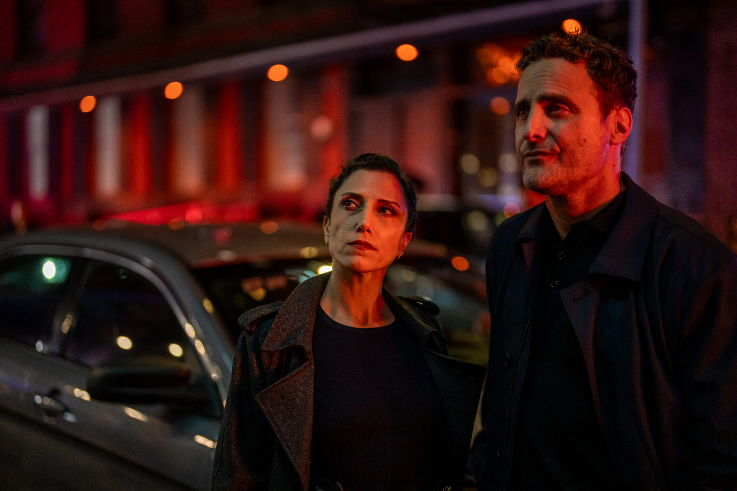 Murder Horny | Tell-Tale TV Dexter: Resurrection Season 1 Episode 5, "Murder Horny" - (l-r) Kadia Saraf as Detective Claudette Wallace and Dominic Fumusa as Detective Melvin Oliva