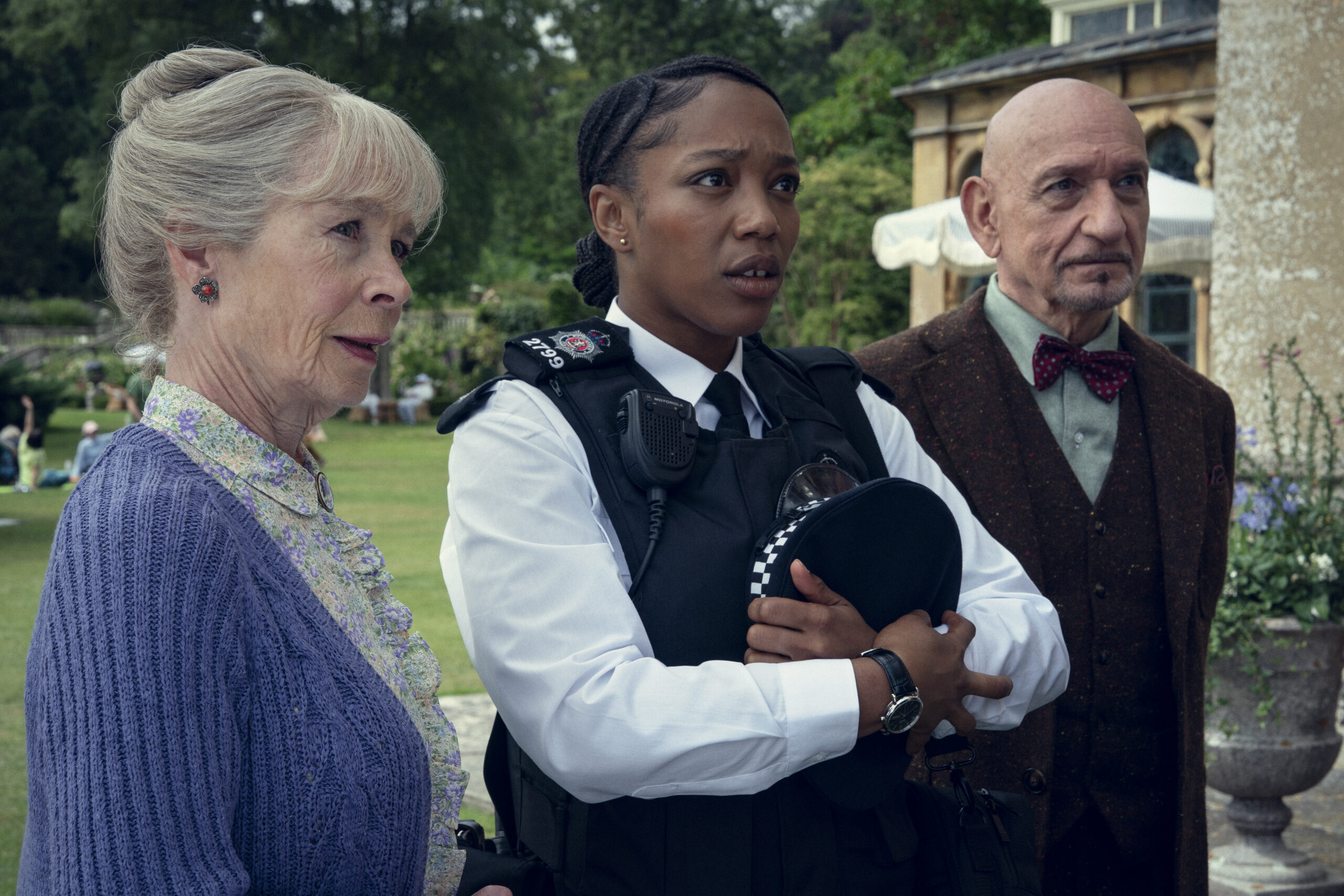 The Thursday Murder Club | Tell-Tale TV The Thursday Murder Club - (l-r) Celia Imrie, Naomi Ackie, and Sir Ben Kingsley