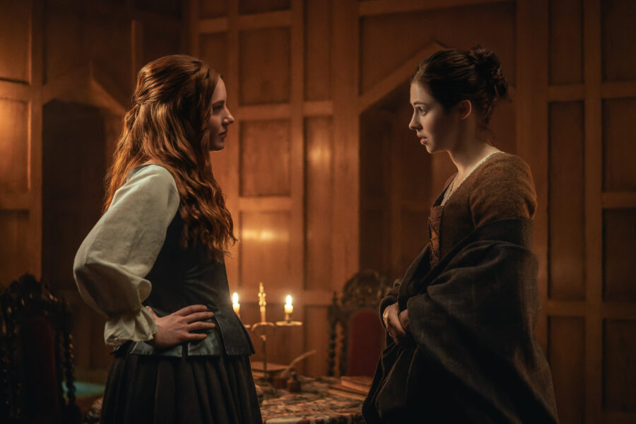 Outlander: Blood of my Blood 104 — A Soldier’s Heart, Left to Right: Harriet Slater (“Ellen MacKenzie”) and Hermione Corfield (“Julia Moriston Beauchamp”) | Tell-Tale TV Outlander: Blood of my Blood 104 — A Soldier’s Heart, Left to Right: Harriet Slater (“Ellen MacKenzie”) and Hermione Corfield (“Julia Moriston Beauchamp”)