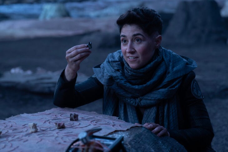 Melissa Navia as Ortegas on Star Trek: Strange New Worlds Season 3 Episode 9, "Terrarium." Star Trek: Strange New Worlds Season 3 Episode 9 Review: Terrarium 