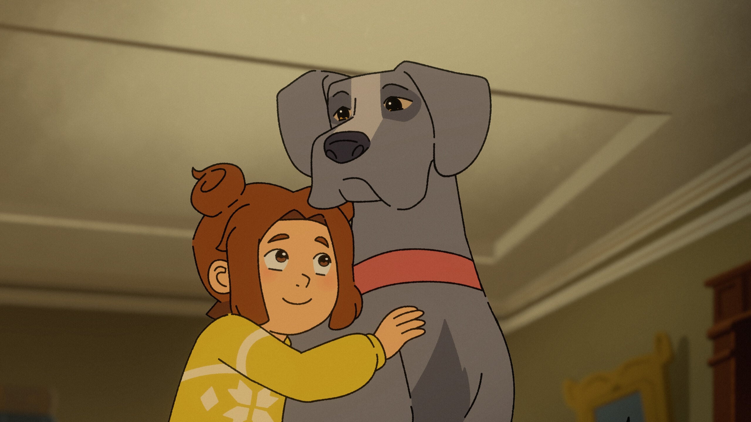 Ainda Daffne abraça Elvis das irmãs Grim Season 1 Episódio 1.