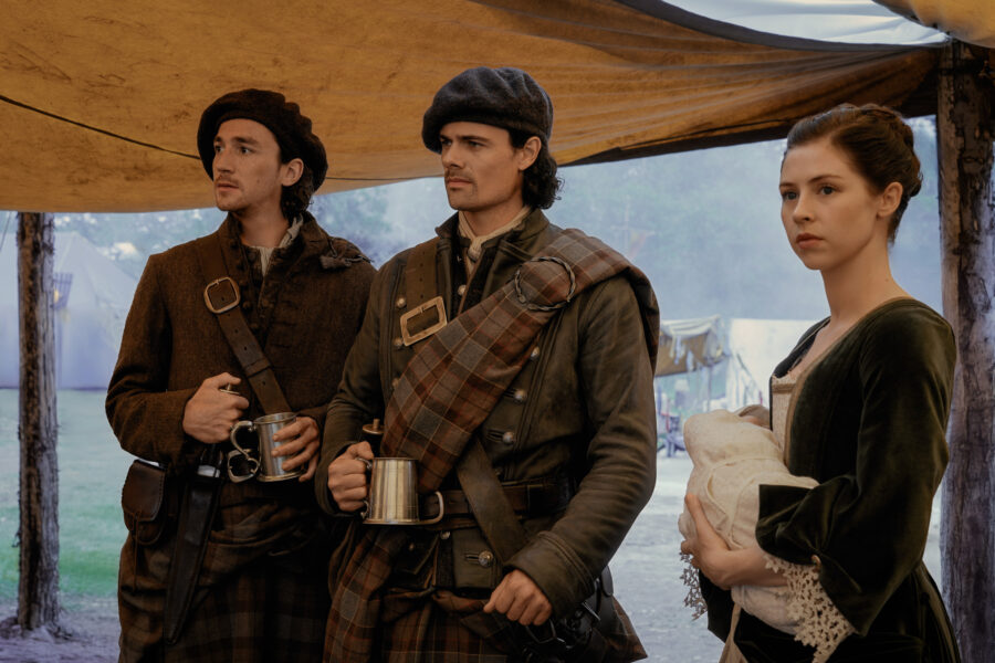 Outlander: Blood of my Blood 109, Braemar, Left to Right: Rory Alexander (“Murtagh Fraser“), Jamie Roy (“Brian Fraser”), and Hermione Corfield (“Julia Moriston Beauchamp”) | Tell-Tale TV Outlander: Blood of my Blood 109, Braemar, Left to Right: Rory Alexander (“Murtagh Fraser“), Jamie Roy (“Brian Fraser”), and Hermione Corfield (“Julia Moriston Beauchamp”)