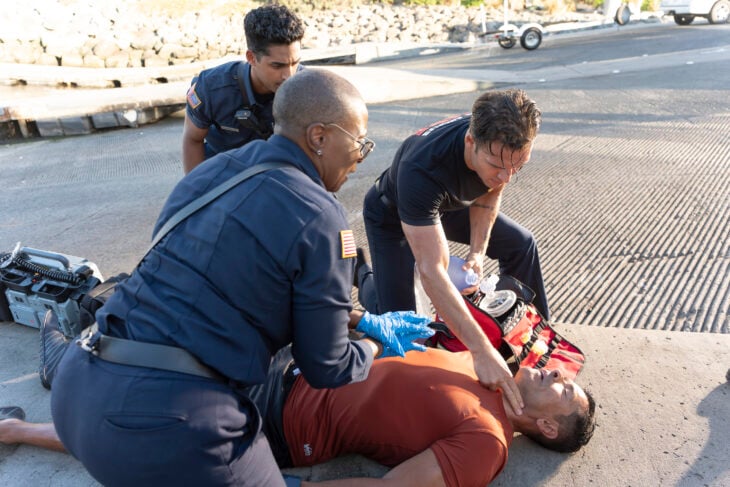 ANIRUDH PISHARODY, AISHA HINDS, RYAN GUZMAN, MARK CONSUELOS 9-1-1 Season 9 Episode 1 Review: Eat the Rich 