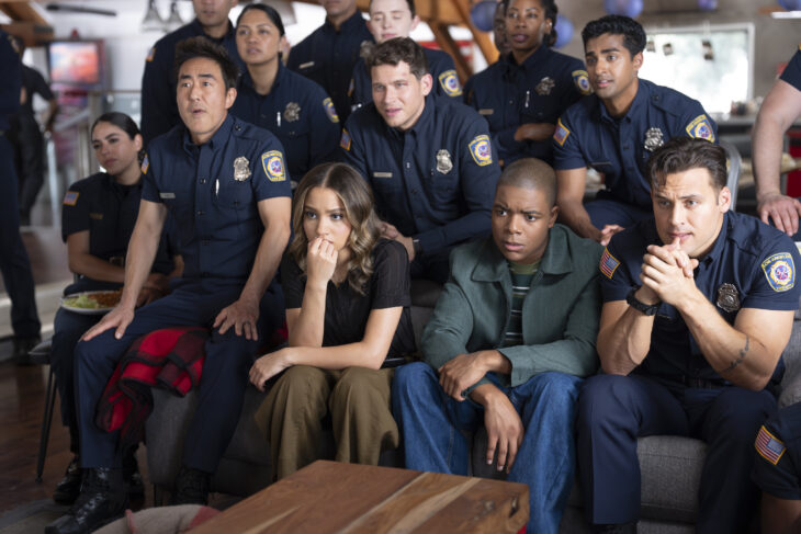 9-1-1 Season 9 Episode 2, "Spiraling" -- KENNETH CHOI, CORINNE MASSIAH, OLIVER STARK, ELIJAH M. COOPER, ANIRUDH PISHARODY, RYAN GUZMAN