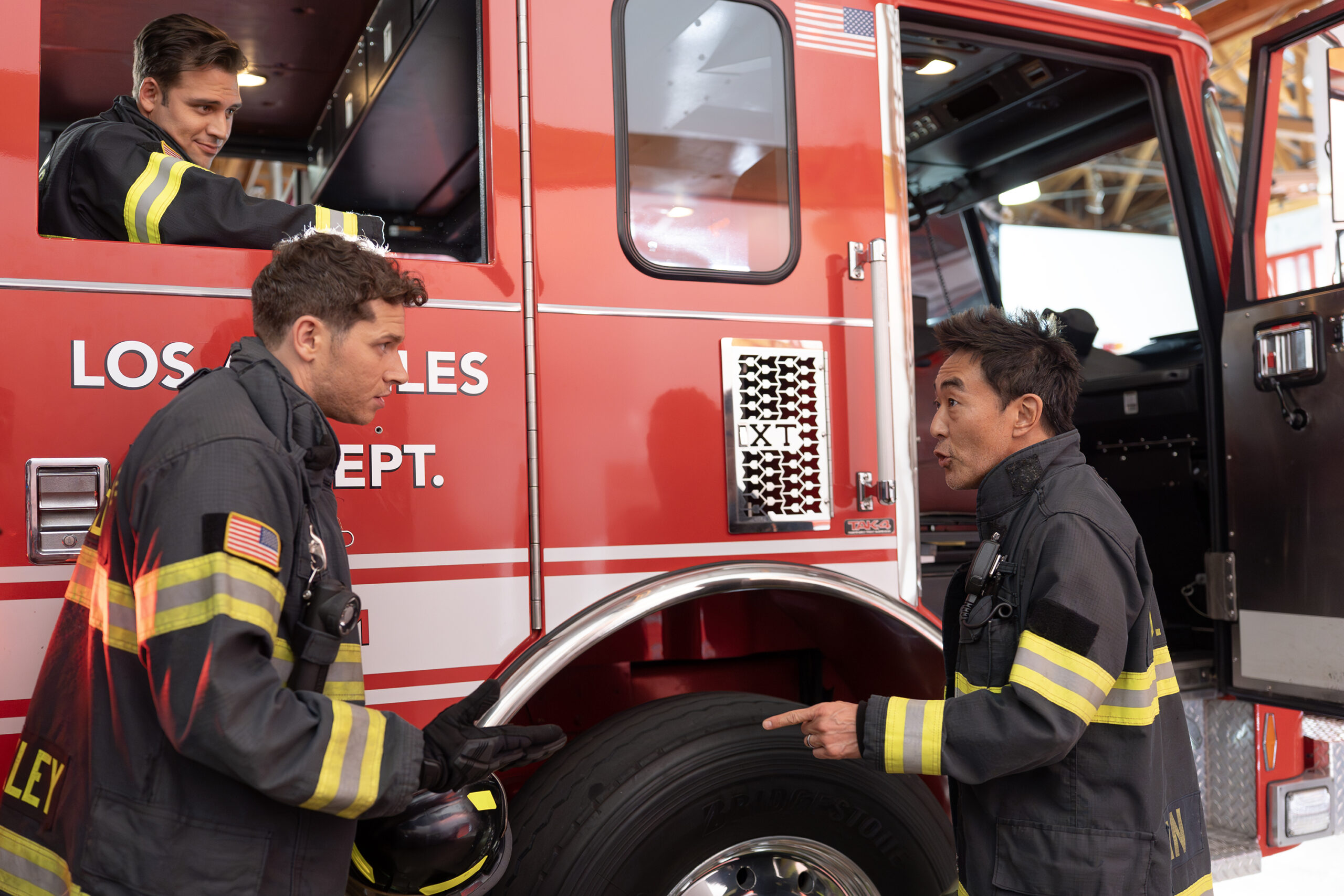 9-1-1 Season 9 Episode 2, "Spiraling" | Tell-Tale TV 9-1-1 Season 9 Episode 2, "Spiraling" -- RYAN GUZMAN, OLIVER STARK, KENNETH CHOI