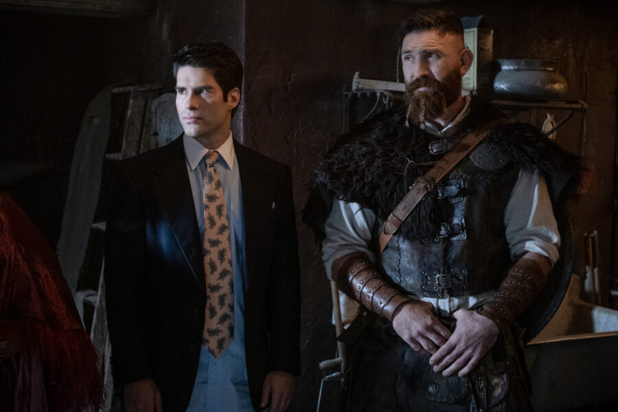 “Halloween 5: The Mummy” – GHOSTS. Pictured (L-R): Asher Grodman as Trevor and Devan Chandler Long as Thorfinn.