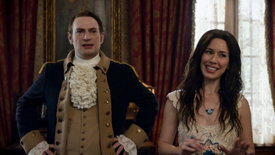 “Bring Your Daughter to Work Day” – GHOSTS. Pictured (L-R): Brandon Scott Jones as Isaac and Sheila Carrasco as Flower. | Tell-Tale TV “Bring Your Daughter to Work Day” – GHOSTS. Pictured (L-R): Brandon Scott Jones as Isaac and Sheila Carrasco as Flower.