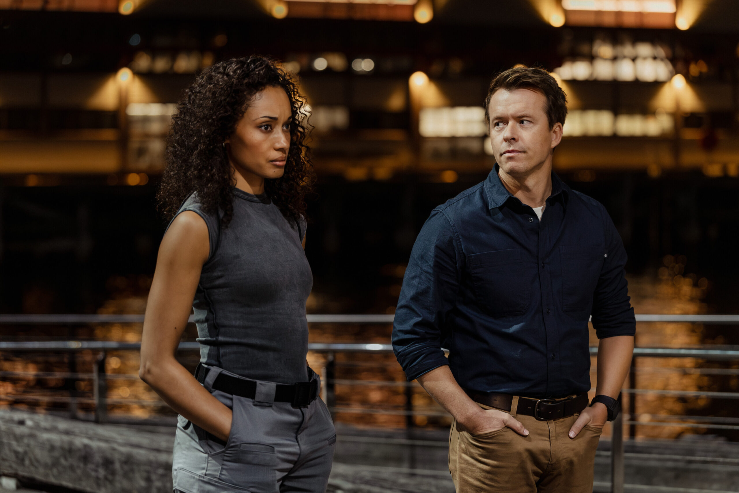 NCIS: Sydney Season 3 Episode 1, "Gut Instinct" -- Olivia Swann as NCIS Special Agent Captain Michelle Mackey and Todd Lasance as AFP Liaison Officer Sergeant Jim 'JD' Dempsey