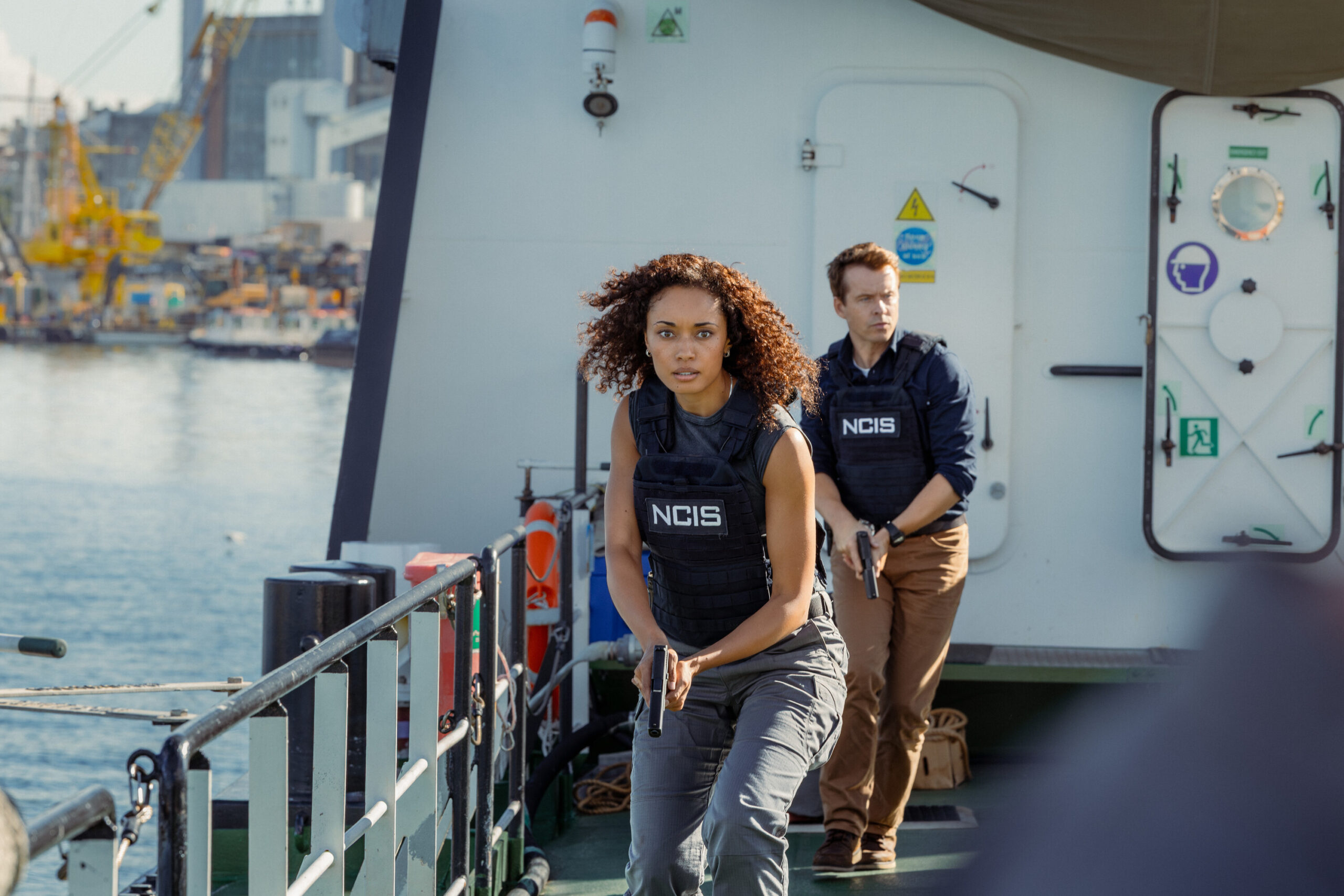 NCIS: Sydney Season 3 Episode 1, "Gut Instinct" -- Olivia Swann as NCIS Special Agent Captain Michelle Mackey and Todd Lasance as AFP Liaison Officer Sergeant Jim 'JD' Dempsey