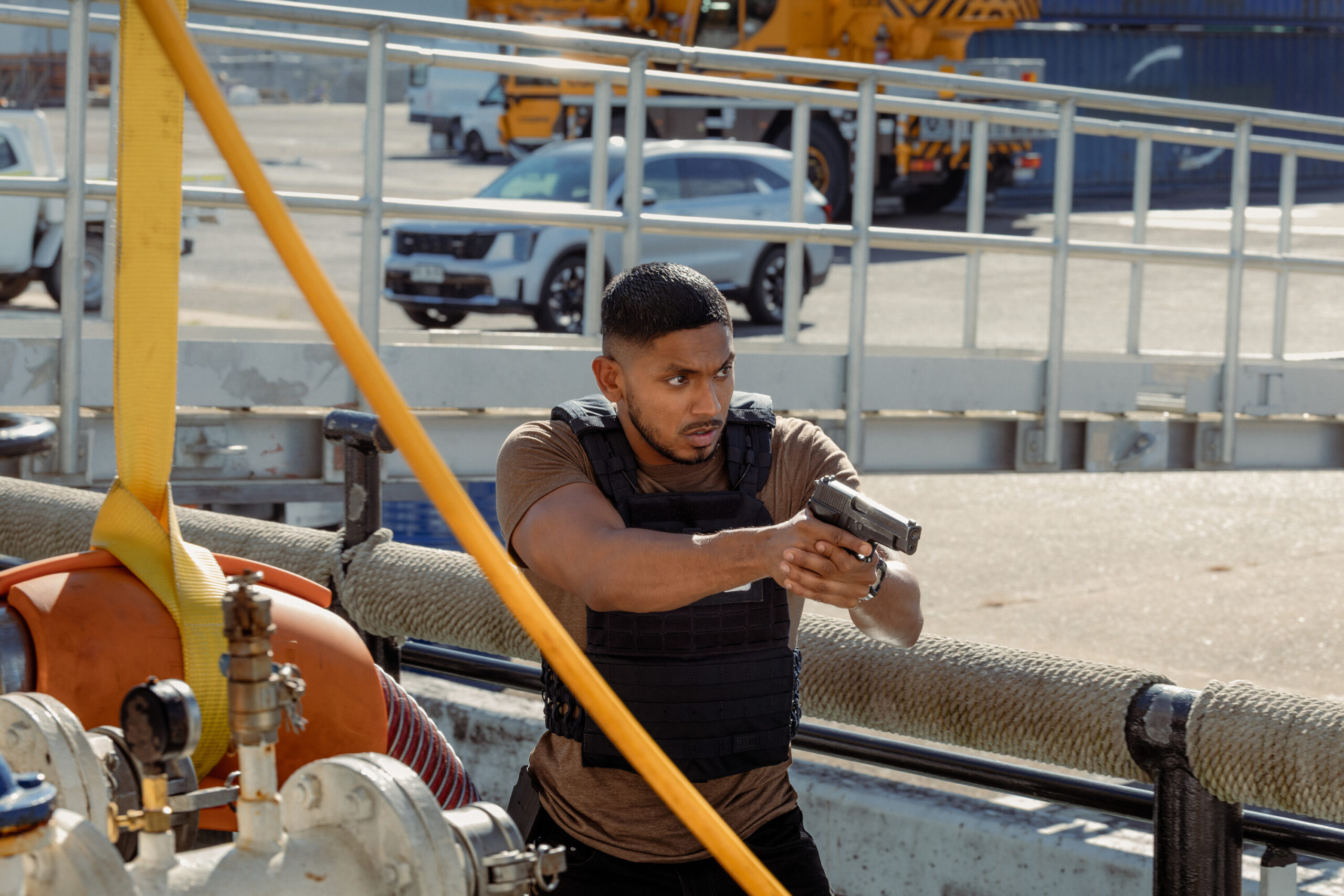 NCIS: Sydney Season 3 Episode 1, "Gut Instinct" -- Sean Sagar as NCIS Special Agent DeShawn Jackson