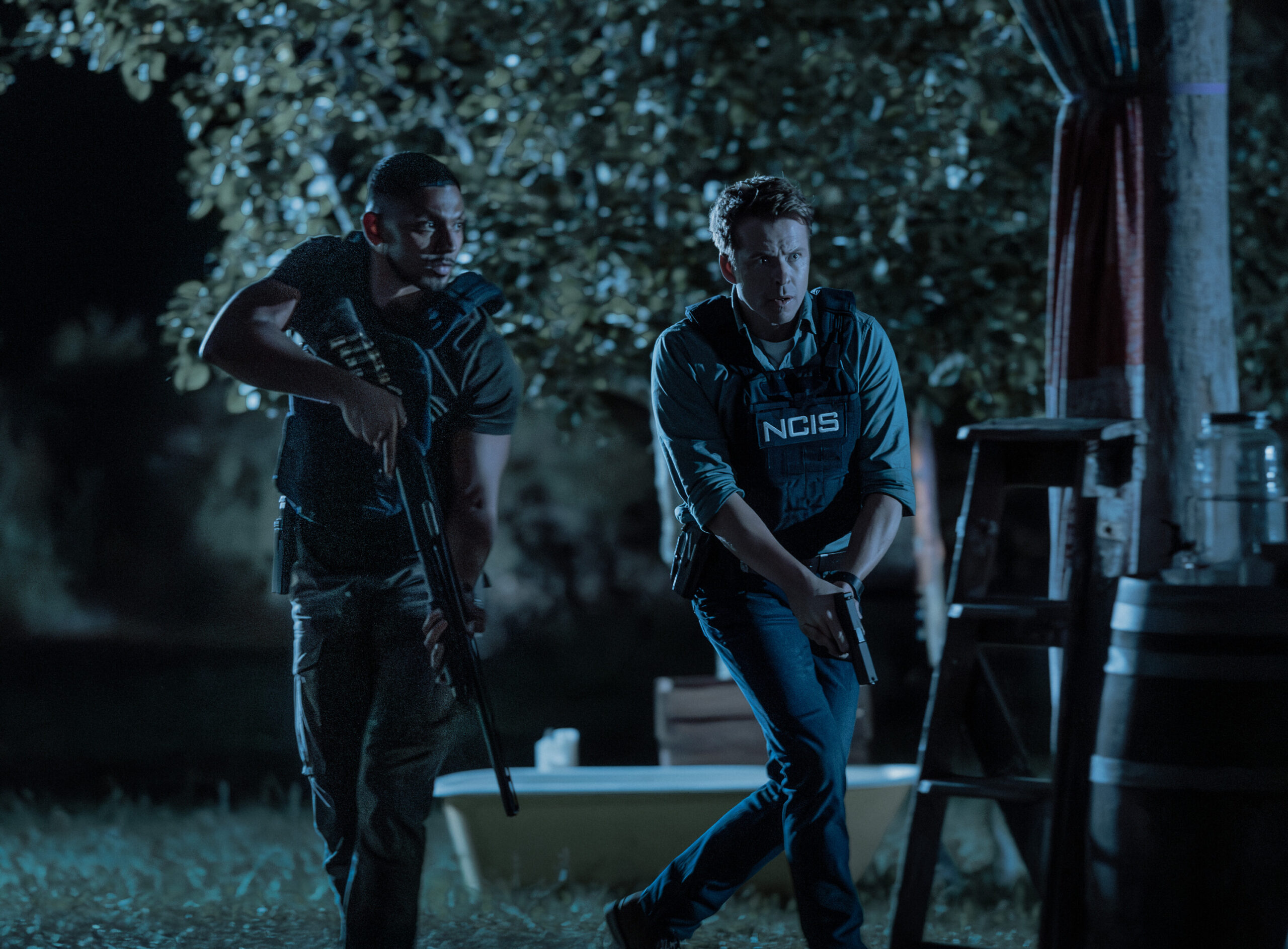 NCIS: Sydney Season 3 Episode 2, "True Blue" -- Sean Sagar as NCIS Special Agent DeShawn Jackson and Todd Lasance as AFP Liaison Officer Sergeant Jim 'JD' Dempsey