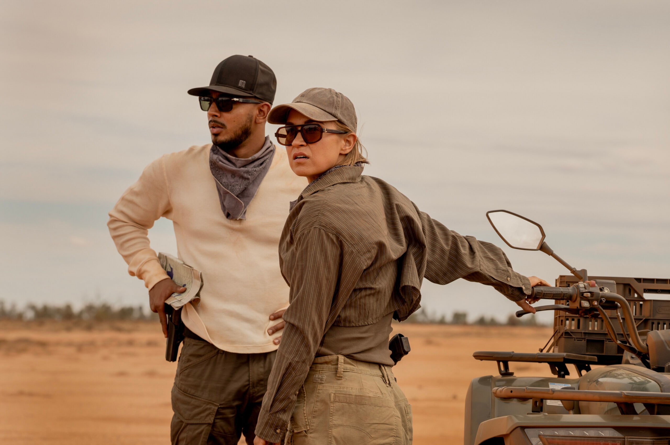 NCIS: Sydney Season 3 Episode 4, "The Truth Is Outback" -- Sean Sagar as NCIS Special Agent DeShawn Jackson and Tuuli Narkle as AFP Liaison Officer Constable Evie Cooper