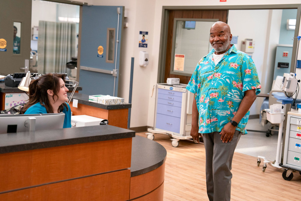 St. Denis Medical - Season 2 | Tell-Tale TV St. Denis Medical Season 2 Episode 1, "Aloha, Everyone" - (l-r) Allison Tolman as Alex and David Alan Grier as Dr. Ron