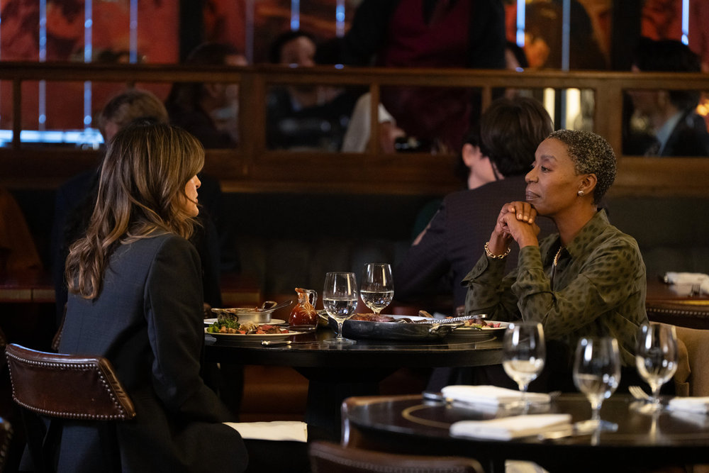 Law & Order: Special Victims Unit Season 27 Episode 4, "Clickbait," - (l-r) Mariska Hargitay as Capt. Olivia Benson and Noma Dumezweni as Chief Tynan