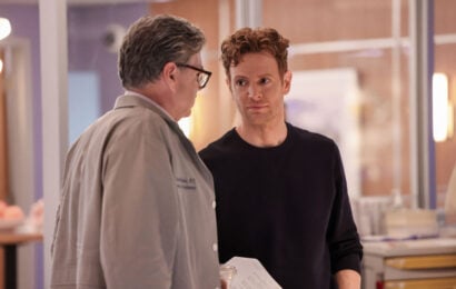 Chicago Med Season 11 Episode 2, "A Game of Inches" - (l-r) Oliver Platt as Dr. Daniel Charles and Nick Gehlfuss as Dr. Will Halstead Chicago Med Season 11 Episode 2 Review: A Game of Inches 
