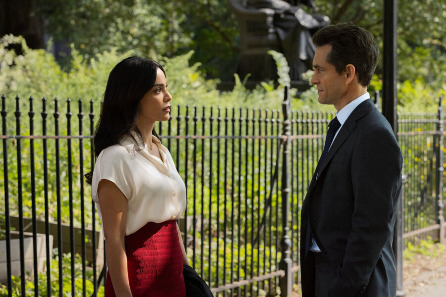 Law & Order Season 25 Episode 5, "Two and Twenty" - (l-r) Odelya Halevi as ADA Samantha Maroun and Hugh Dancy as ADA Nolan Price