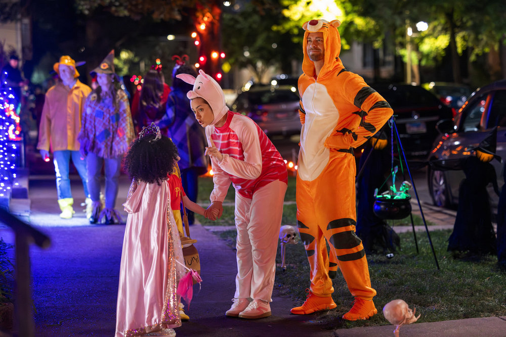 Chicago Med Season 11 Episode 5, "What's Hiding in the Dark" - (l-r) May Lansing as Emelia Smith, Holly Curran as Sadie Smith, and Luke Mitchell as Dr. Mitch Ripley