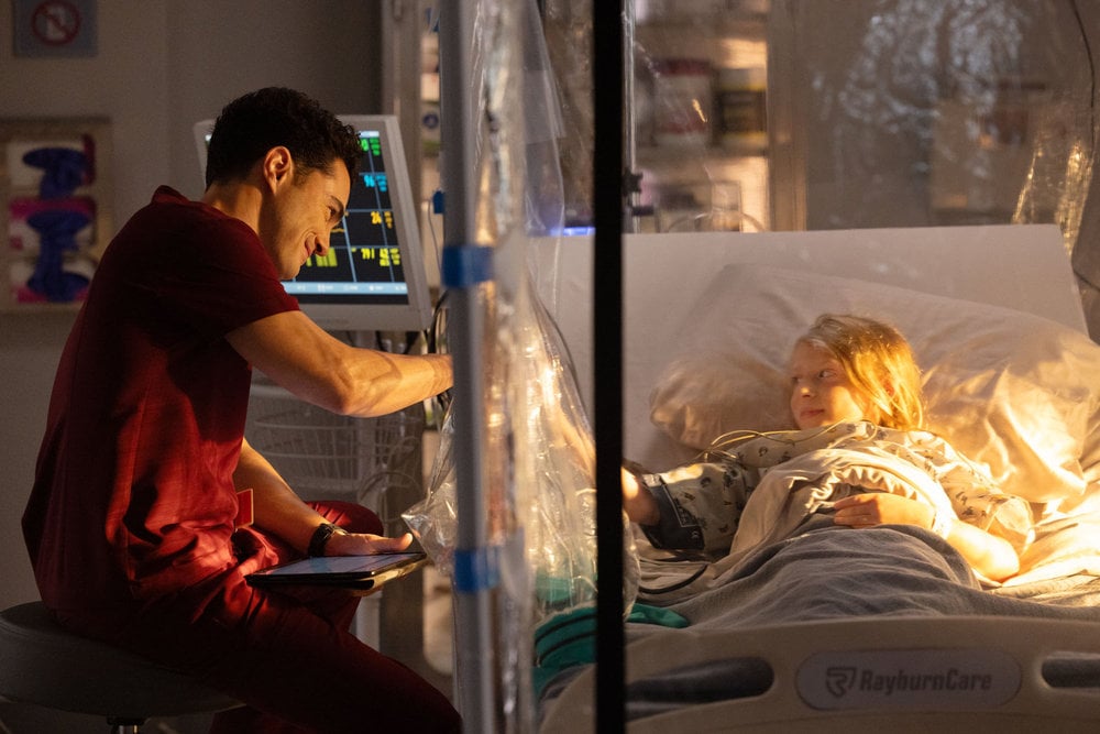 Chicago Med - Season 11 | Tell-Tale TV Chicago Med Season 11 Episode 4, "Found Family" - (l-r) Darren Barnet as Dr. John Frost and Hattie M. Baker as Cora Cooper