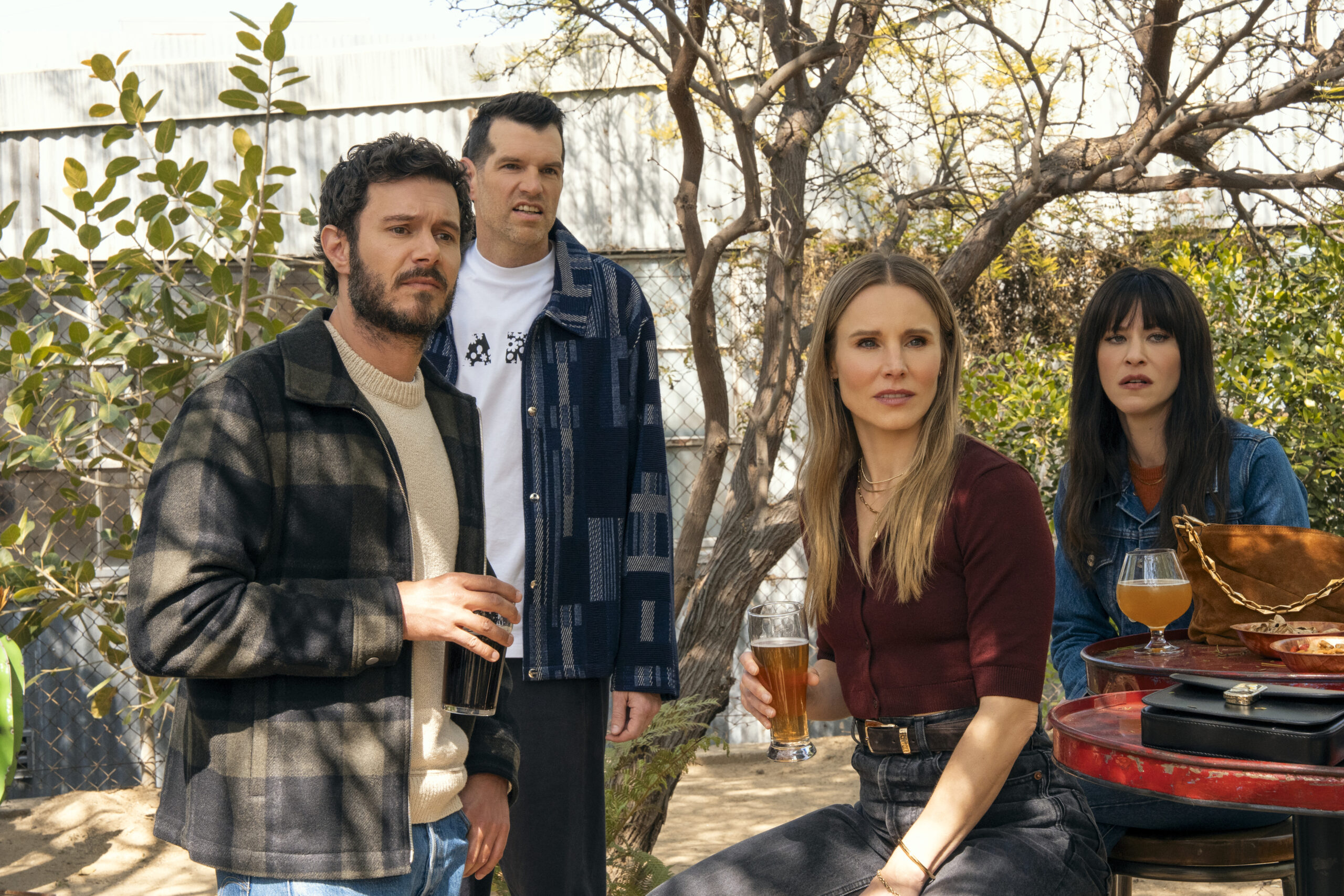Nobody Wants This Season 2 Episode 9 | Tell-Tale TV Nobody Wants This. (L to R) Adam Brody as Noah, Timothy Simons as Sasha, Kristen Bell as Joanne, Jackie Tohn as Esther in episode 209 of Nobody Wants This.