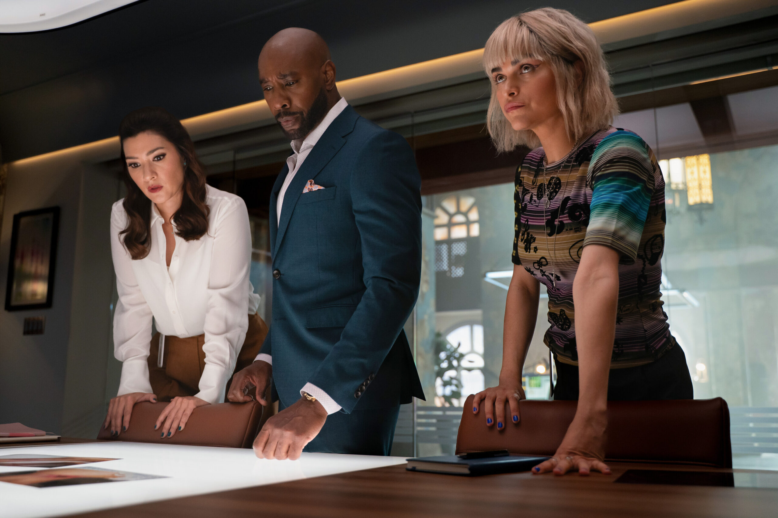Happy When It Rains | Tell-Tale TV Watson Season 2 Episode 4, "Happy When It Rains" - (l-r) Inga Schlingmann as Dr. Sasha Lubbock, Morris Chestnut as Dr. John Watson, and Eve Harlow as Dr. Ingrid Derian