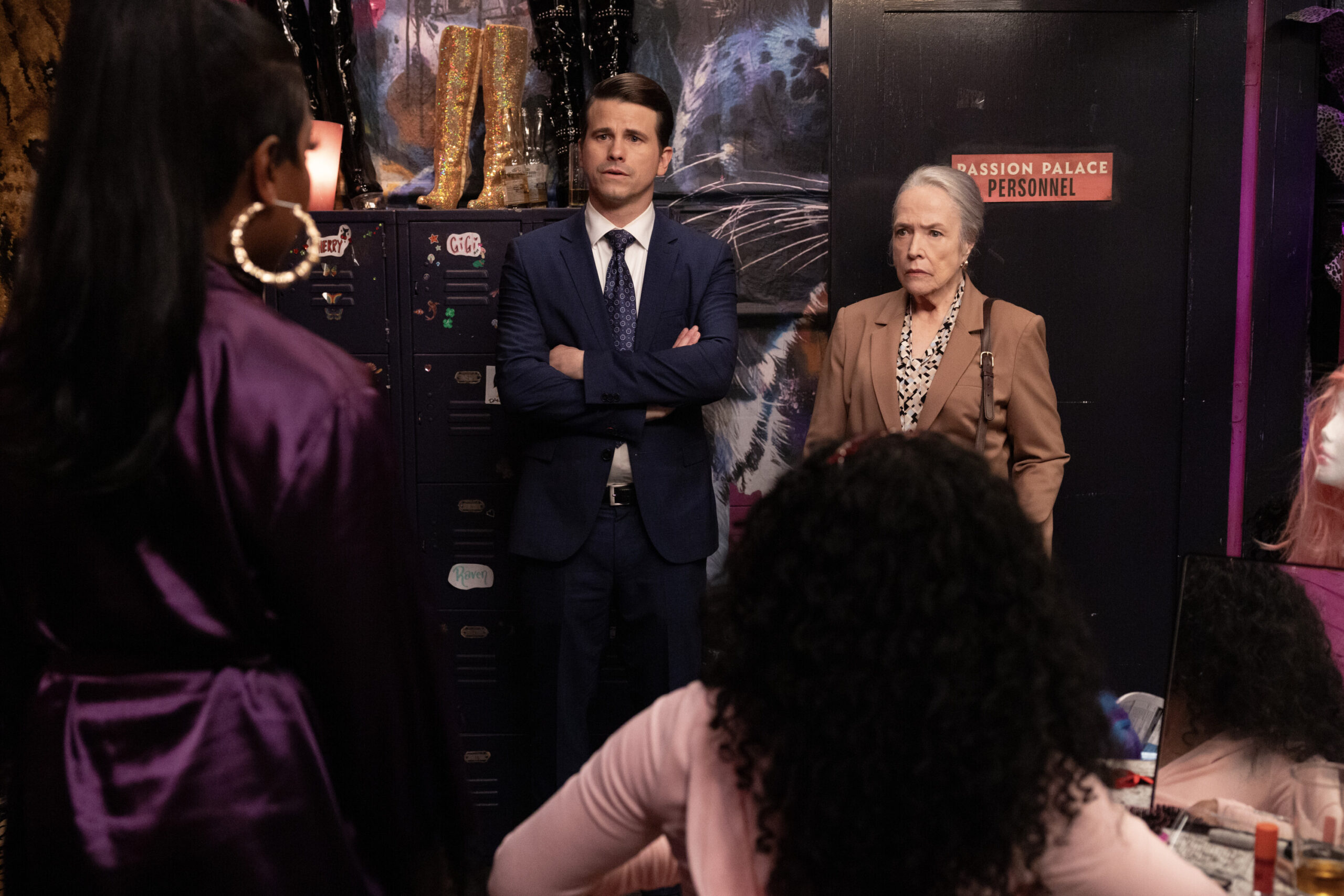 Matlock Season 2 Episode 5, "Mousetrap" - (l-r) Jason Ritter as Julian Markston and Kathy Bates as Madeline "Matty" Matlock
