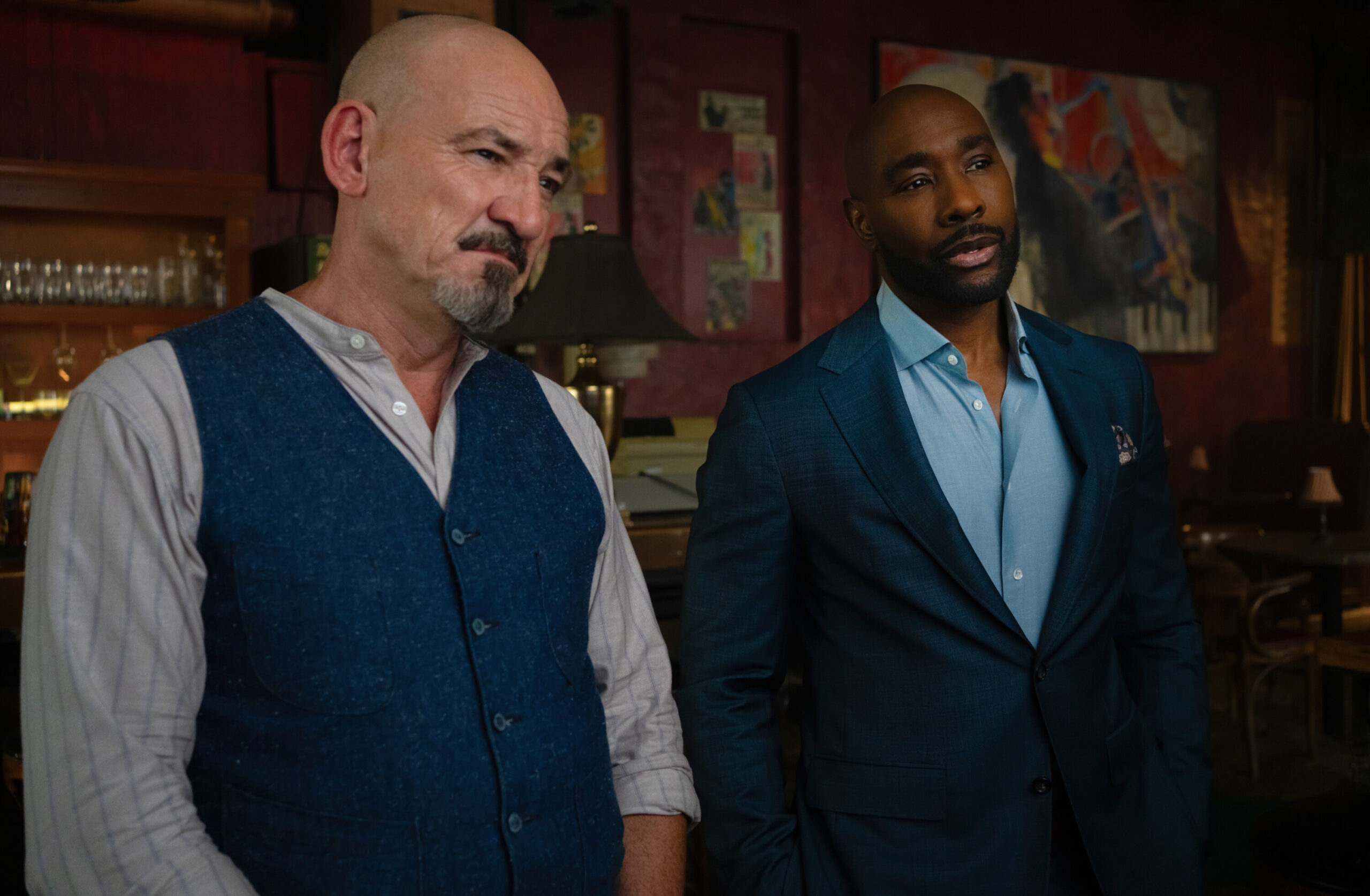 Watson Season 2 Episode 7, "Giant Steps," - (l-r) Ritchie Coster as Shinwell Johnson and Morris Chestnut as Dr. John Watson