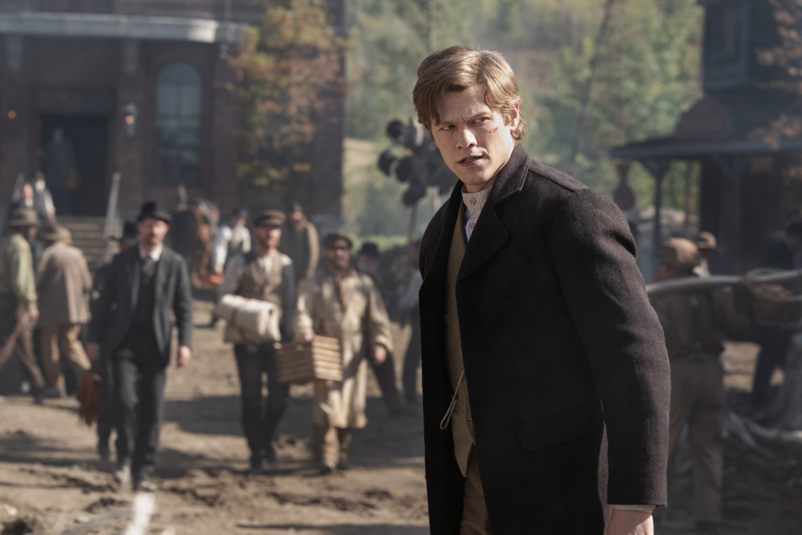 Still from The Abandons Season 1 Episode 1 of Lucas Till as Garret Van Ness.