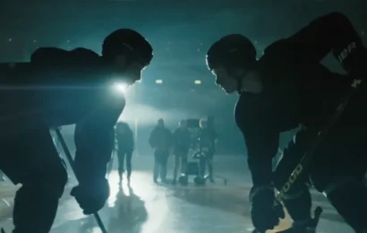 Heated Rivalry Season 1 Episode 1, "Rookies" - (l-r) Hudson Williams as Shane Hollander and Connor Storrie as Ilya Rozanov Heated Rivalry Season 1 Episode 1 Review: Rookies 