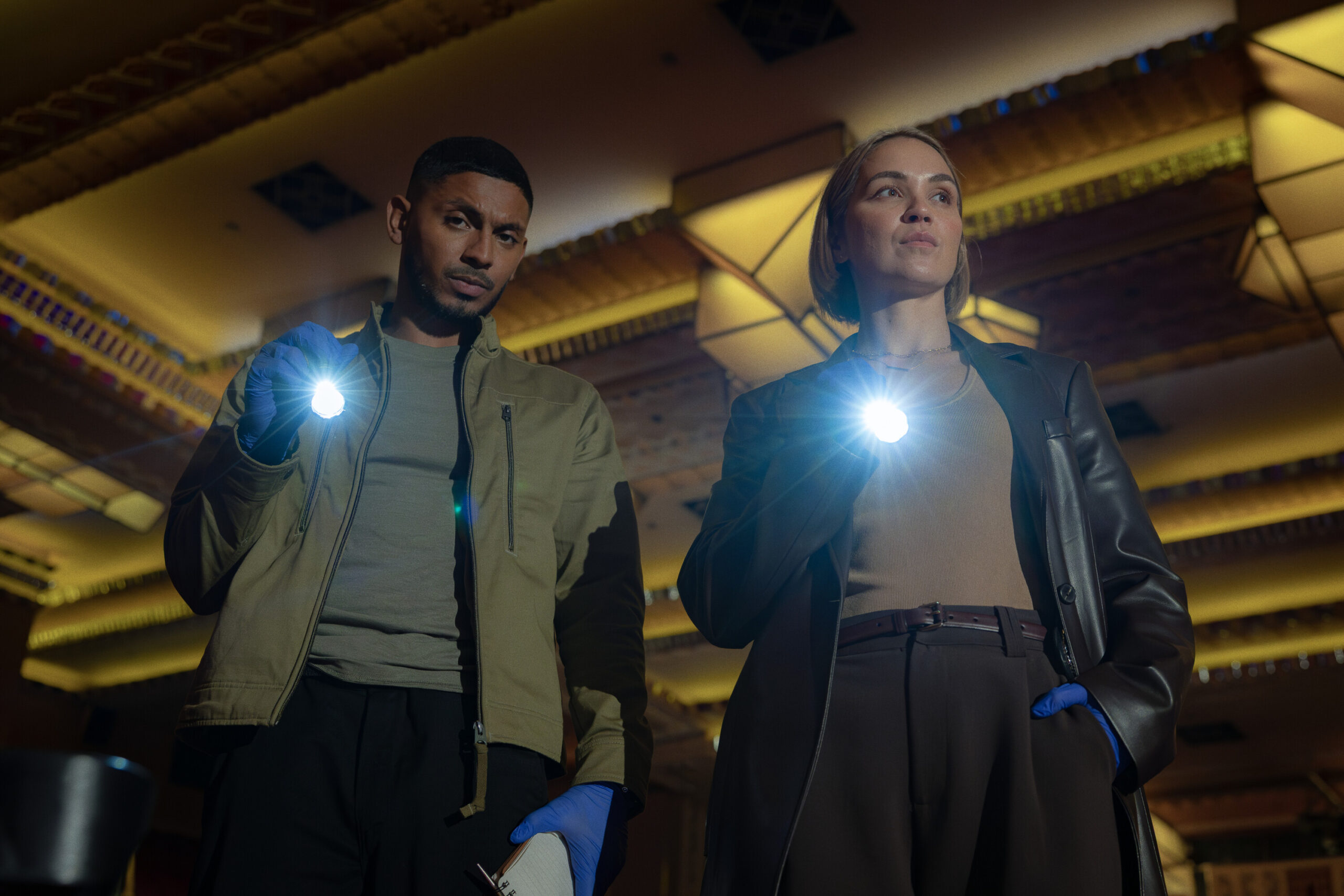 NCIS: Sydney Season 3 Episode 5, "Black Is White" -- Sean Sagar as NCIS Special Agent DeShawn Jackson and Tuuli Narkle as AFP Liaison Officer Constable Evie Cooper