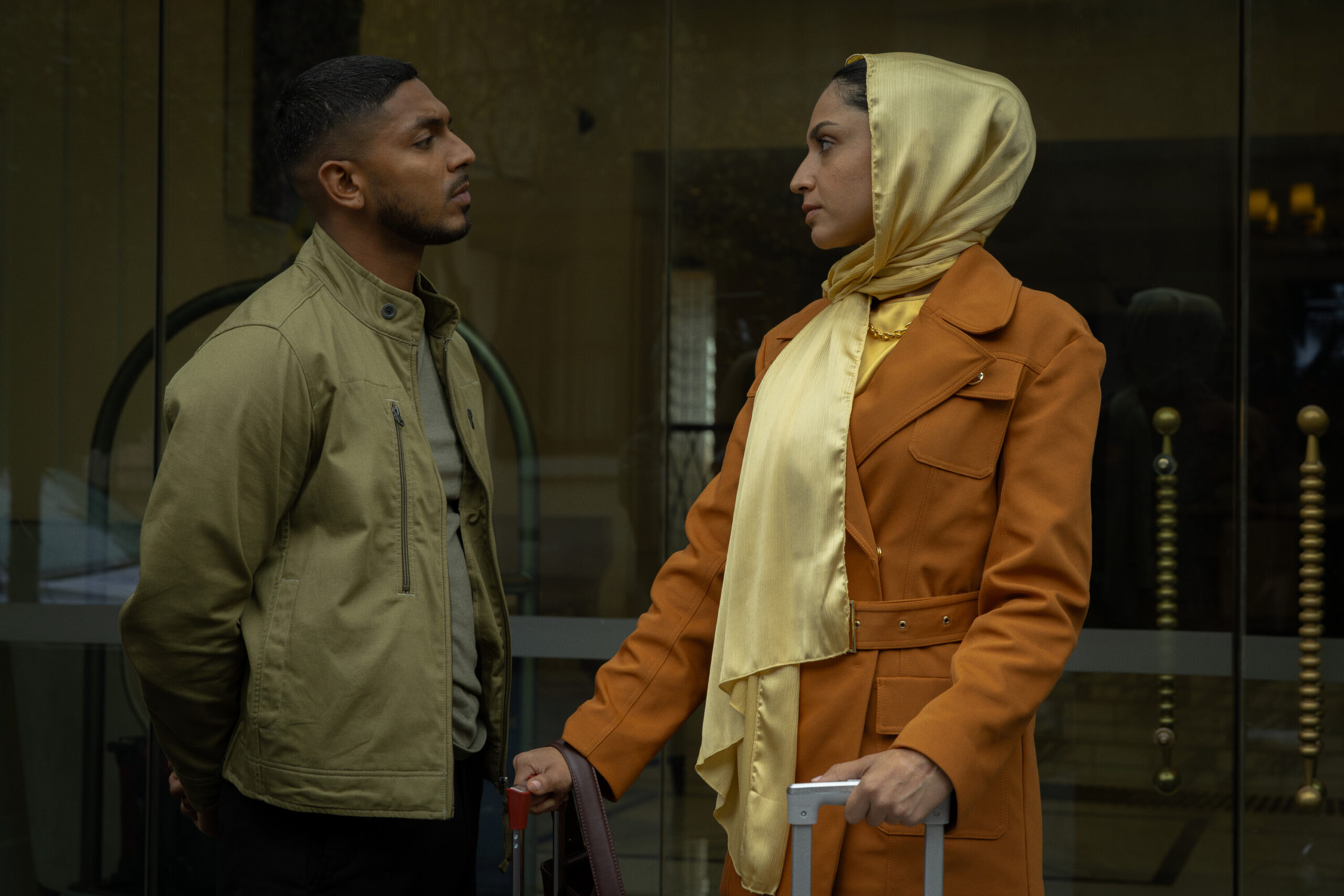 NCIS: Sydney Season 3 Episode 5, "Black Is White" -- Sean Sagar as NCIS Special Agent DeShawn Jackson and Dela Ahmadi as Giti Golzaar