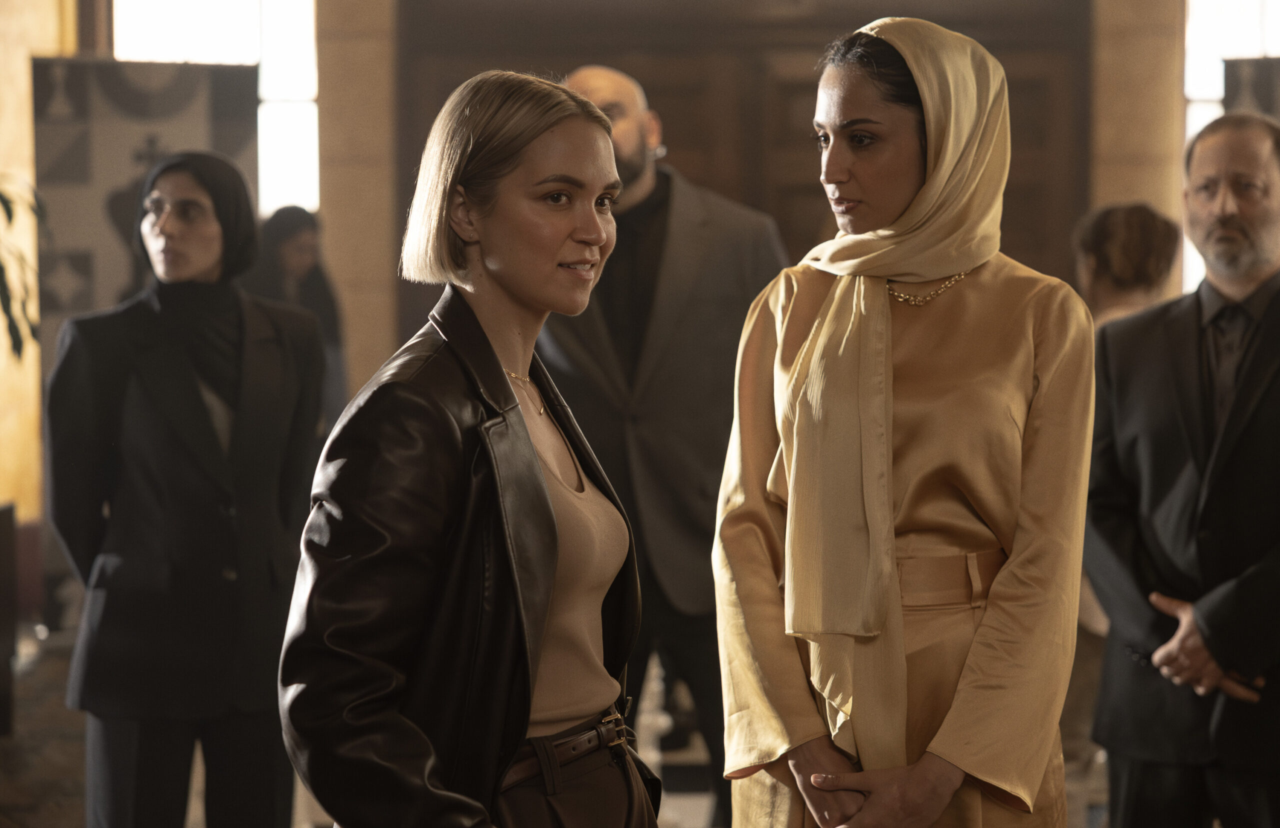 NCIS: Sydney Season 3 Episode 5, "Black Is White" -- Tuuli Narkle as AFP Liaison Officer Constable Evie Cooper and Dela Ahmadi as Giti Golzaar