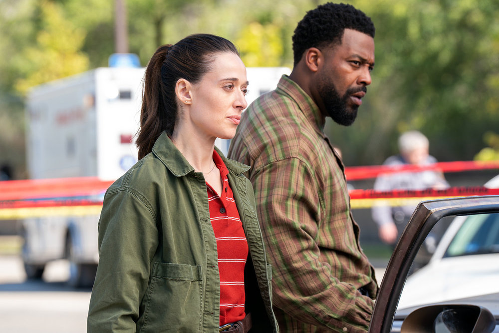 Chicago P.D. Season 13 Episode 6, "Send Me" - (l-r) Marina Squerciati as Officer Kim Burgess and LaRoyce Hawkins as Officer Kevin Atwater