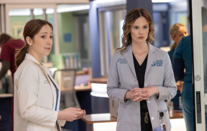 Chicago Med Season 11 Episode 7, "Double Down," - (l-r) Abrial Bonilla as Med Student Lina Martinez and Sarah Ramos as Dr. Caitlin Lenox Chicago Med Season 11 Episode 7 Review: Double Down 