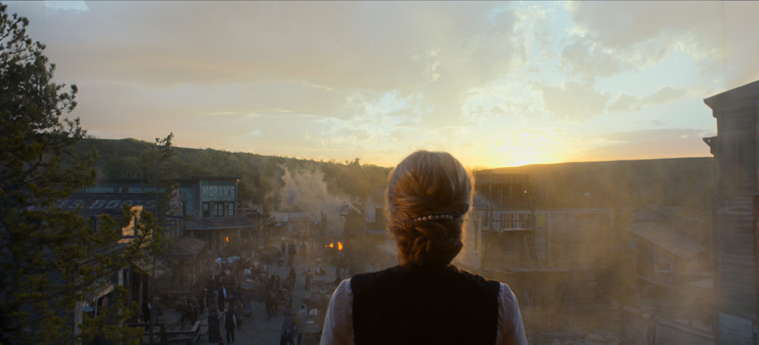 Still from The Abandons Season 1 Episode 1 of Gillian Anderson as Constance Van Ness.