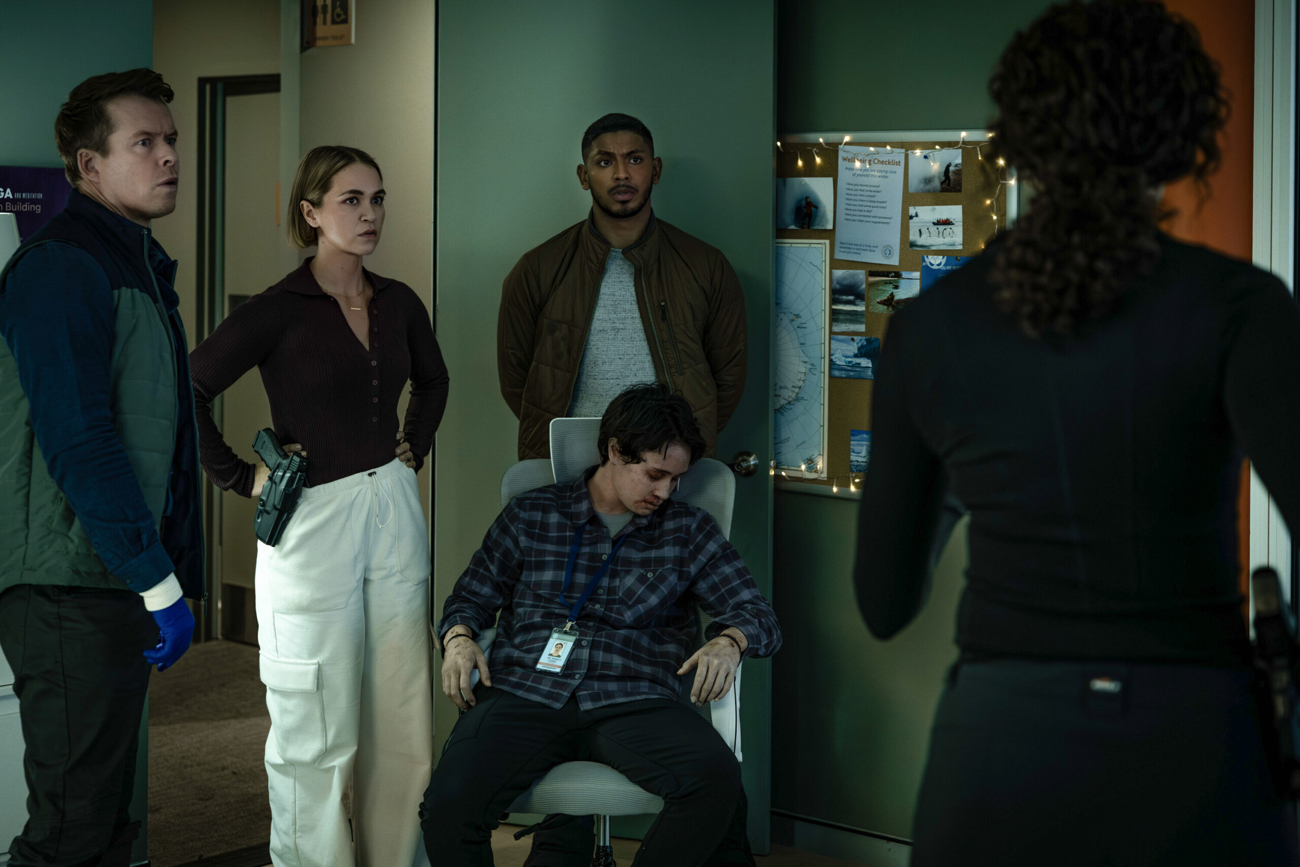 NCIS: Sydney Season 3 Episode 9, "South of Nowhere" -- Todd Lasance as AFP Liaison Officer Sergeant Jim 'JD' Dempsey, Tuuli Narkle as AFP Liaison Officer Constable Evie Cooper, Sean Sagar as NCIS Special Agent DeShawn Jackson and Jasmine Smith-Sua as Dr. Diane Cohen