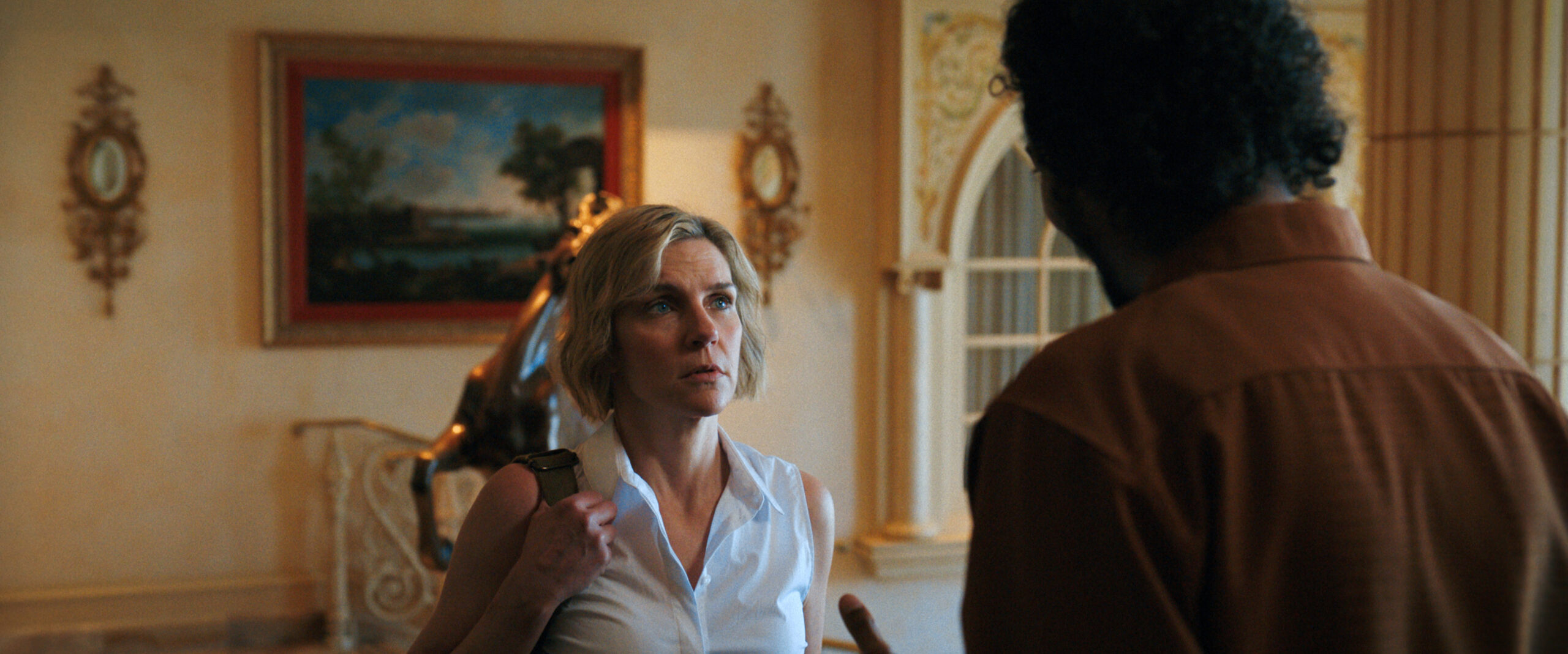 Rhea Seehorn and Samba Schutte in "Pluribus" (Photo courtesy of Apple TV)