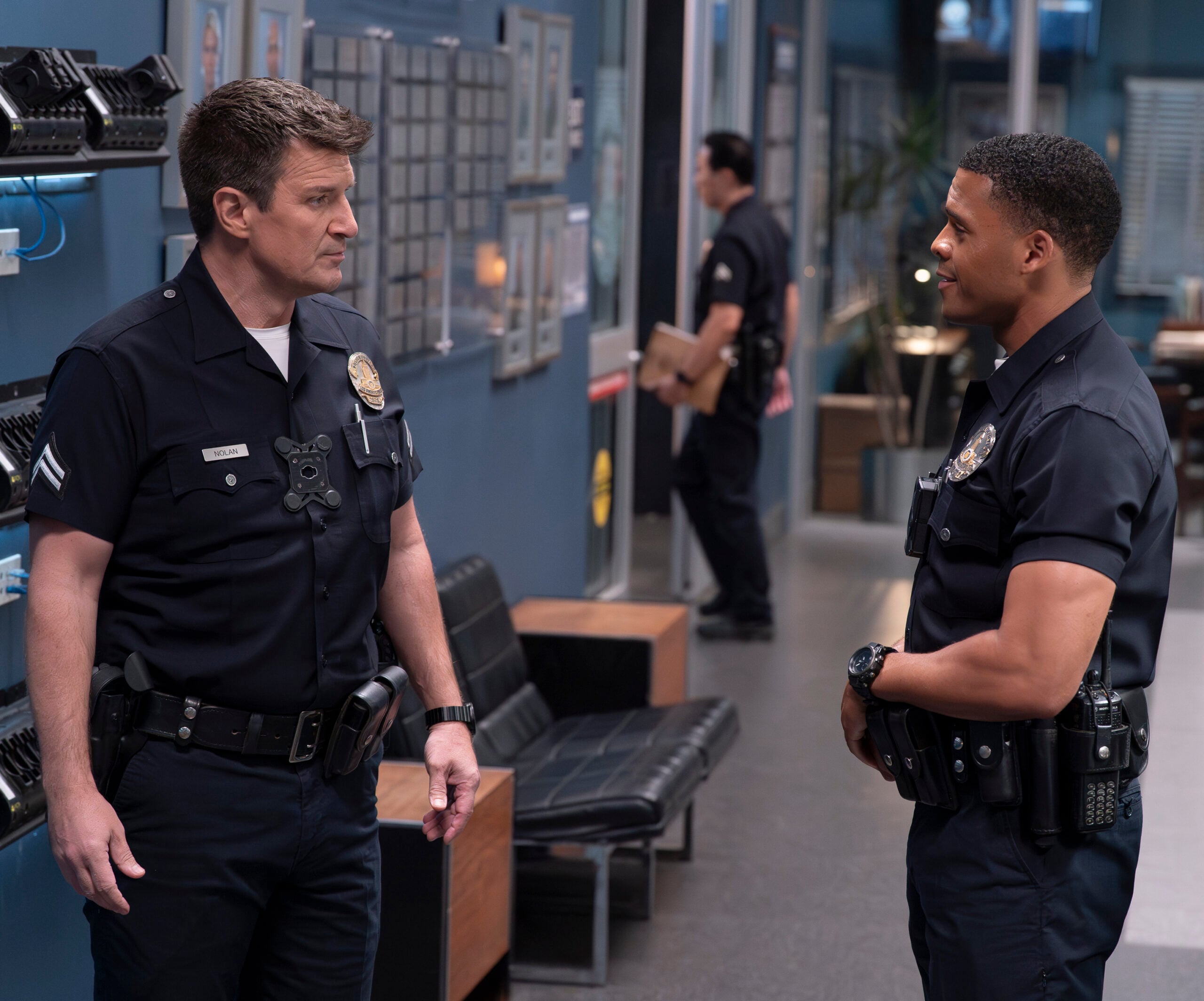The Rookie Season 8 Episode 2, "Fast Andy" -- NATHAN FILLION, DERIC AUGUSTINE