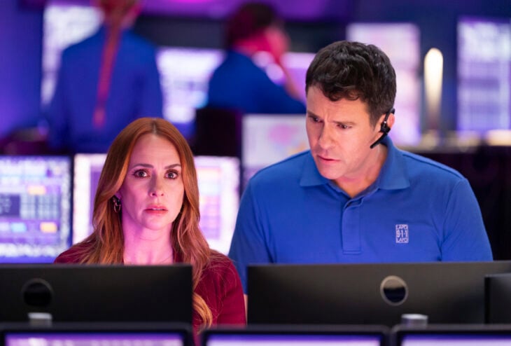 9-1-1 Season 9 Episode 8, "War" -- JENNIFER LOVE HEWITT, BRYAN SAFI