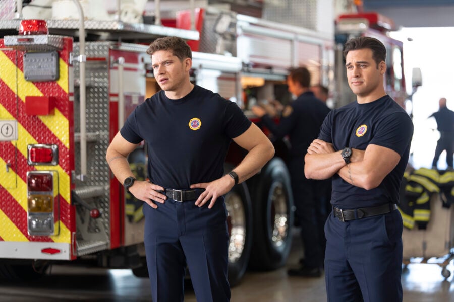 9-1-1 Season 9 Episode 10, "Handle with Care" | Tell-Tale TV 9-1-1 Season 9 Episode 10, "Handle with Care" -- OLIVER STARK, RYAN GUZMAN Battle of the Ships 2026: Results! 9-1-1, Adults, The Way Home, and Heated Rivalry Have This Year’s Winning Couples