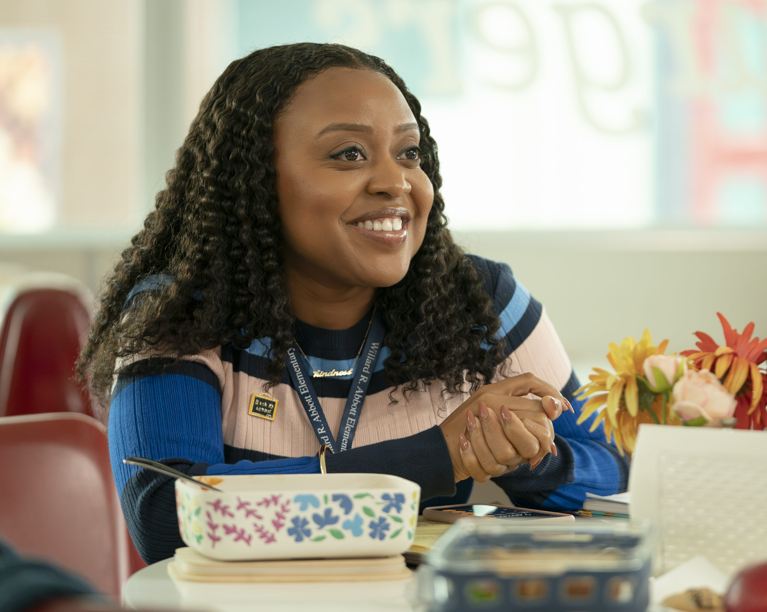 Quinta Brunson as Janine Teagues on Abbott Elementary Season 5 Episode 9, Mall.