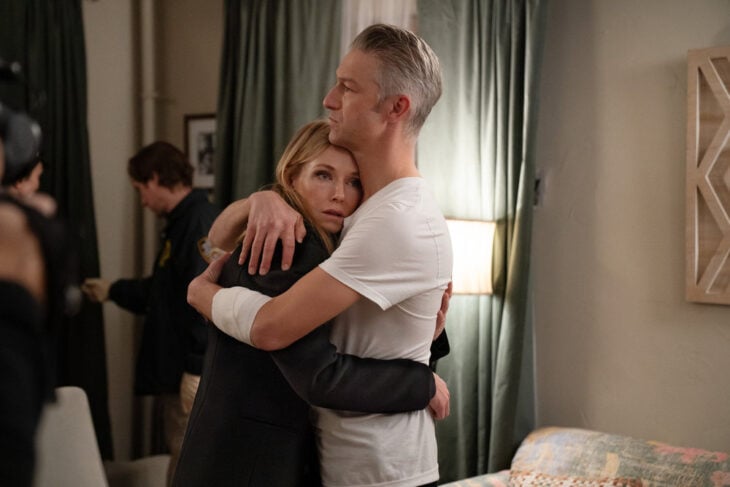 Law & Order: Special Victims Unit - Season 27 | Tell-Tale TV Kelli Giddish as Sgt. Amanda Rollins, Peter Scanavino as A.D.A Dominick "Sonny" Carisi Jr hugging each other. Law & Order: Special Victims Unit Season 27 Episode 11 Review: Career Psychopath