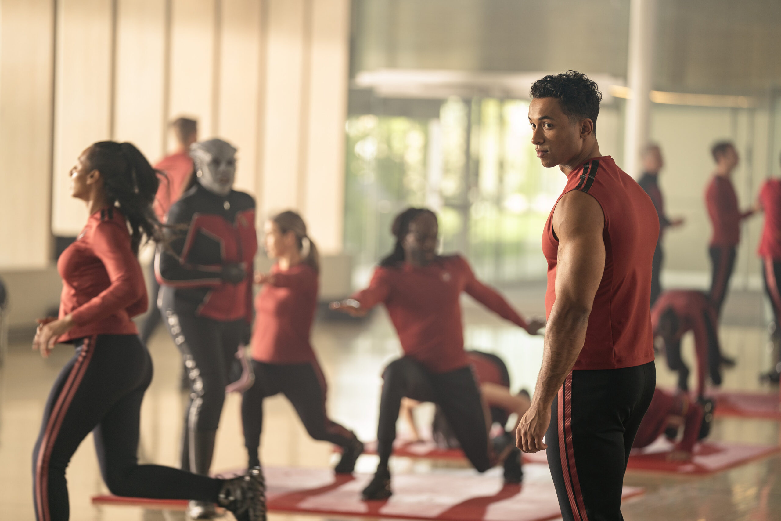 Still from Star Trek: Starfleet Academy of Sandro Rosta as Caleb Mir.