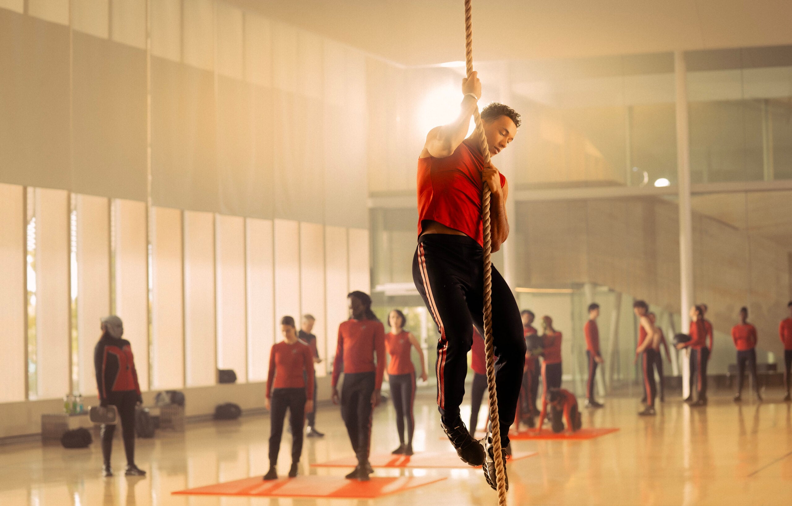 Still from Star Trek: Starfleet Academy Season 1 Episode 3 o Sandro Rosta as Caleb Mir.