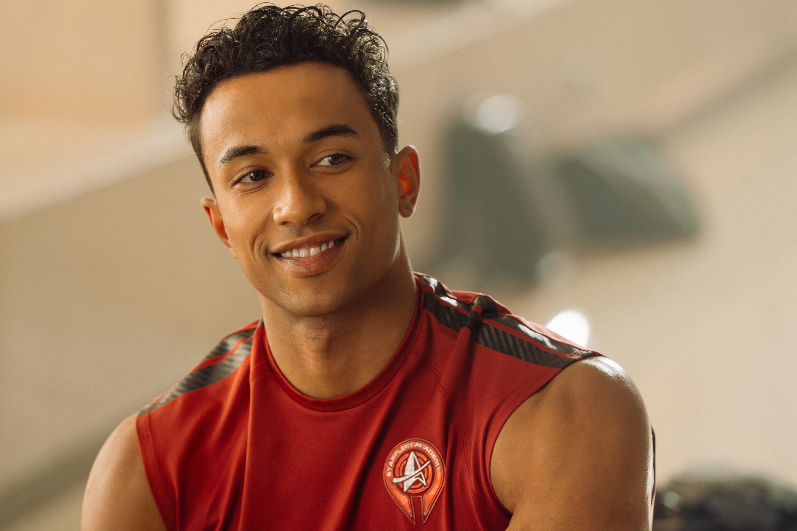 Still from Star Trek: Starfleet Academy Season 1 Episode 3 of Sandro Rosta as Caleb Mir.