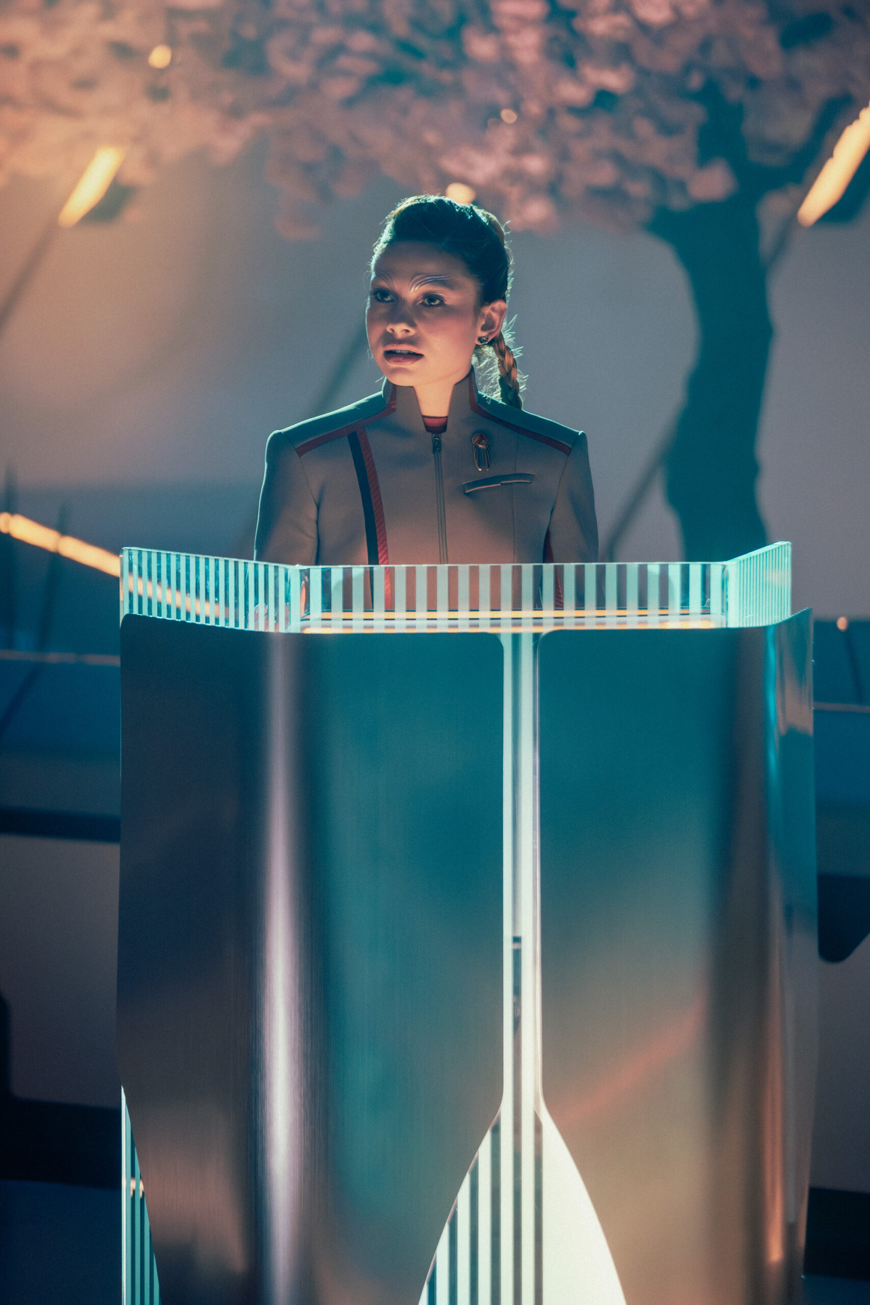 Bella Shepard como Genesis em uma foto de Star Trek: Starfleet Academy Temporada 1, Episódio 4.