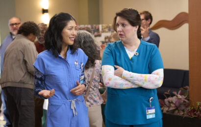 Kahyun Kim as Serena and Allison Tolman as Alex on St. Denis Medical Season 2 Episode 11, "This Isn't Bingo." St. Denis Medical Season 2 Episode 11 Review: This Isn’t Bingo 