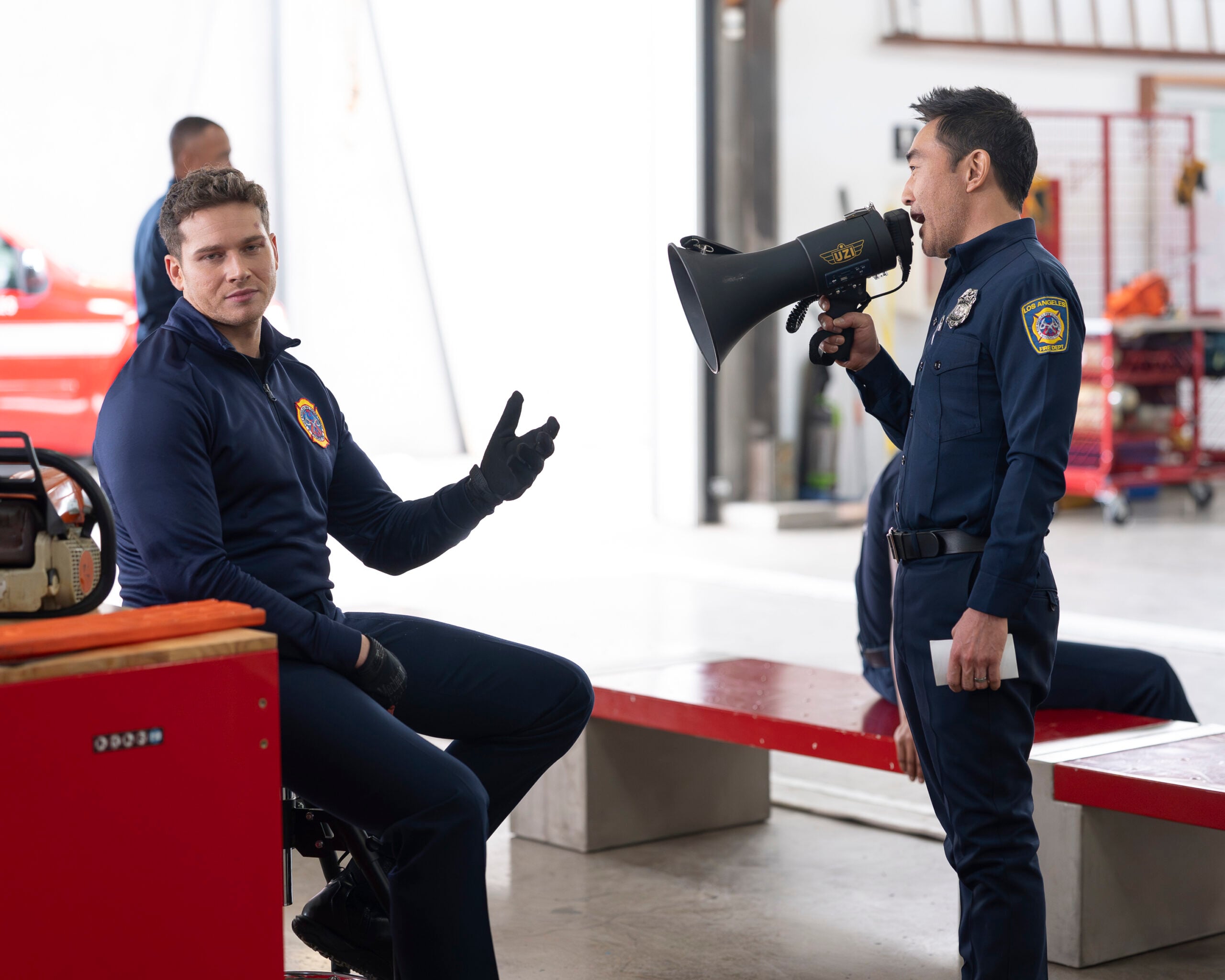 9-1-1 Season 9 Episode 11, "Going Once, Going Twice" -- OLIVER STARK, KENNETH CHOI
