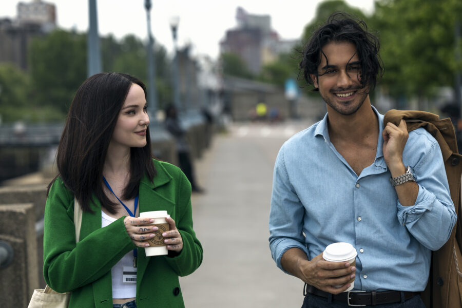 (l-r) Dove Cameron as Ciara Wyse and Avan Jogia as Oliver Kennedy in 56 Days