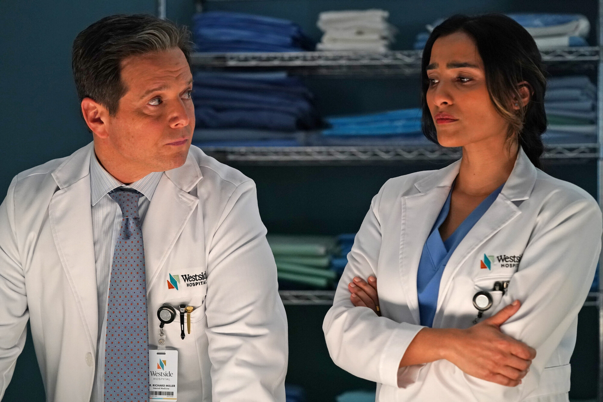 Still from Doc Season 2 Episode 16 of Scott Wolf and Anya Banerjee pictured from left to right. What to Expect from Doc Season 2 Episode 16: Best We Can Do Still from Doc Season 2 Episode 16 of Scott Wolf and Anya Banerjee pictured from left to right.